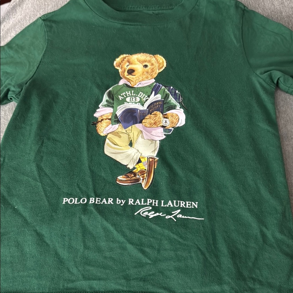 Ralph Lauren Green Polo Bear Short Sleeve Tee